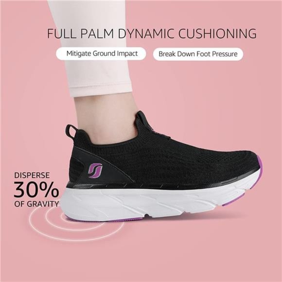 Slip on Sneakers Women Walking Shoes Arch Support Tennis Shoes - Picture 4 of 6